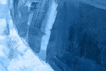 Colored the canvas with oil paints. Bright saturated blue background, space for text. The concept of...