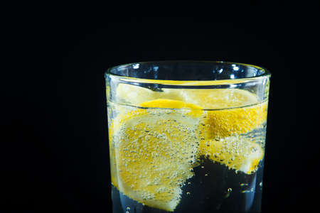 mineral water with lemon