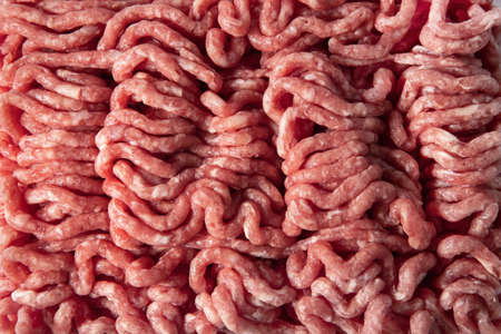 Raw minced meat in close-up