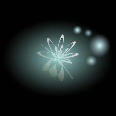 Glowing flower on a black background vectorのイラスト素材