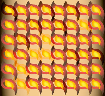 Background with yellow brown twisted lattice vectorのイラスト素材