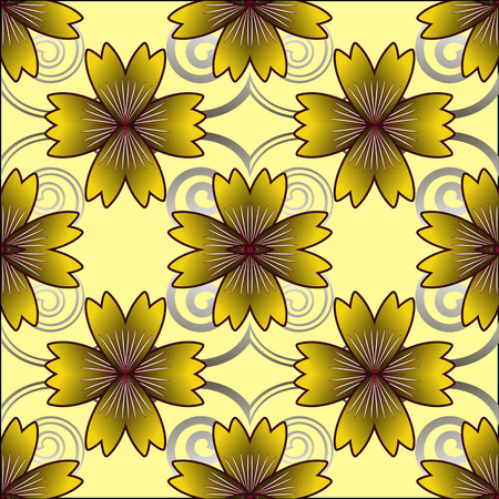 Pattern of yellow carnations seamless vector illustrationのイラスト素材
