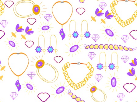 Seamless sketch pattern of the jewelry, doodle.のイラスト素材