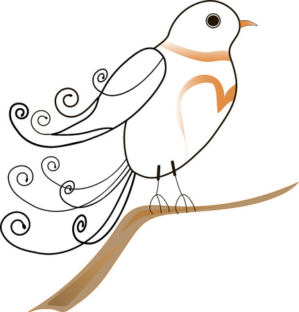 The graceful bird on a branch vectorのイラスト素材