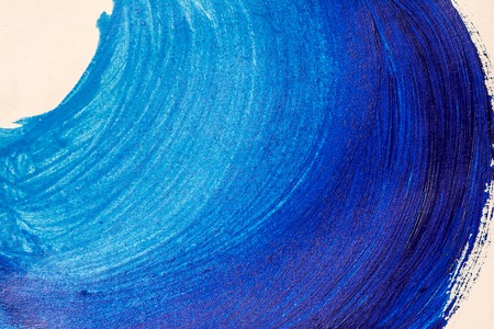 Painted blue wave. Acrylic backgroundの写真素材