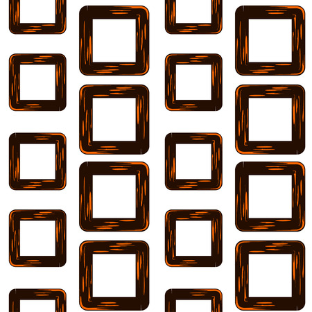 The pattern of black and orange squares. Geometric seamless patternのイラスト素材