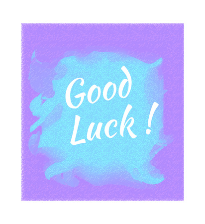 The Inscription Good Luck! on lilac turquoise textured  background. vector illustrationのイラスト素材