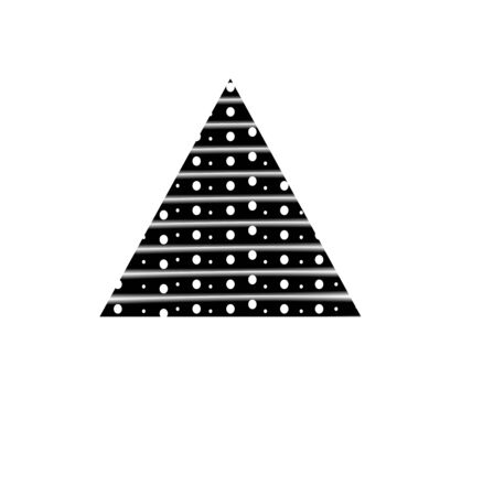 Black triangle with white polka dots. Vector element for different designのイラスト素材