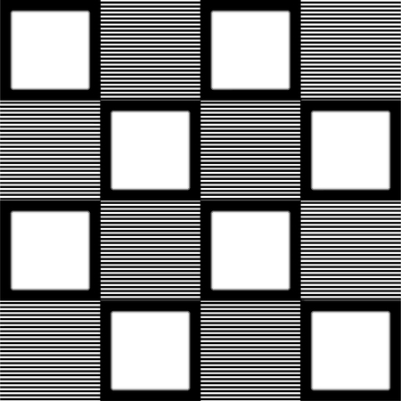 Monochrome pattern of striped squares and white squares. Checkered seamless patternのイラスト素材