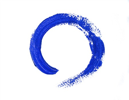 Blue round acrylic brush stroke. Element for different designの写真素材