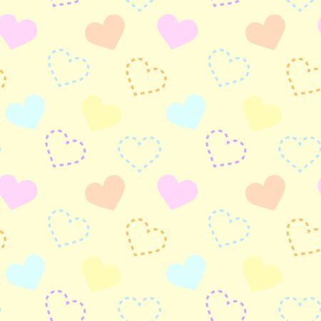 Pastel pattern with hearts. Vector seamless patternのイラスト素材