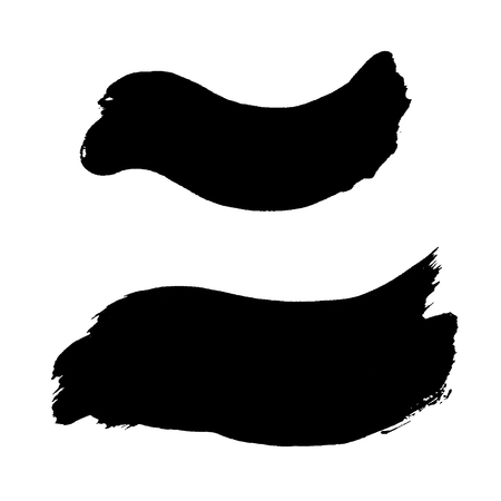 Two black brush strokes. Vector design elementのイラスト素材