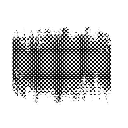 Black checkered abstract grunge banner. Overlaying dotted vector backgroundのイラスト素材