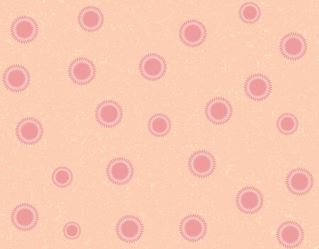 Pink peach pattern with circles. Vector seamless patternの写真素材