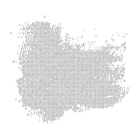 Black halftone spot. Overlaying vector design elementのイラスト素材