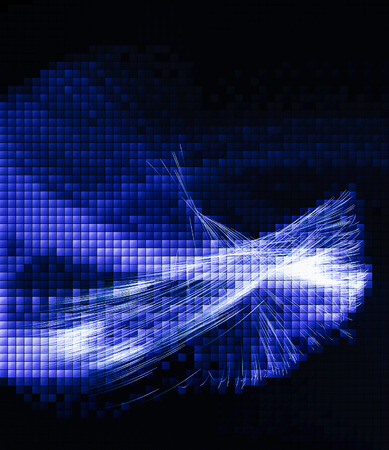 Blue techno glowing background. Abstract futuristic backgroundの写真素材