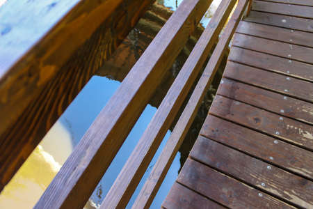 Small wooden bridge macroの写真素材