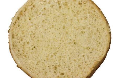Cutted bun on white background