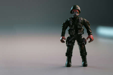 A soldier toy in focus sceneの写真素材