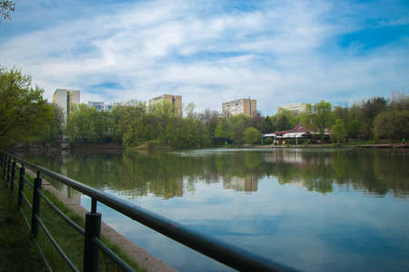 In the city lake sceneの写真素材