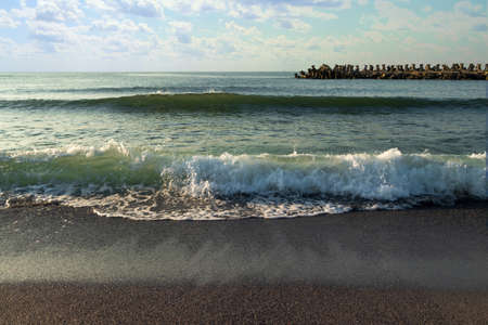 Small waves at Black sea beach