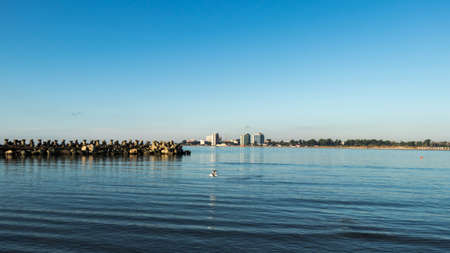 The sea and hotels landscapeの写真素材