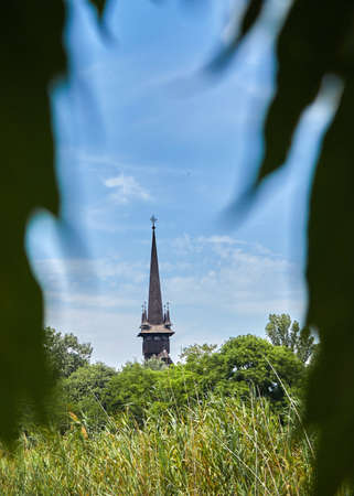 Church out of the forest greenの写真素材