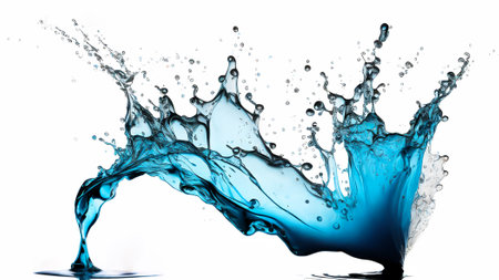 Blue water splash art dropletsの素材