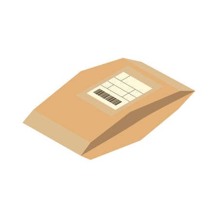 Isometric parcel icon.Packing box vector illustration isolated on white background.のイラスト素材