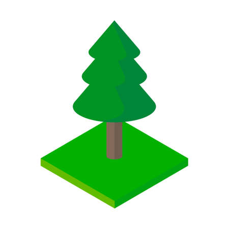 Isometric tree icon.Vector illustration isolated on white background.のイラスト素材