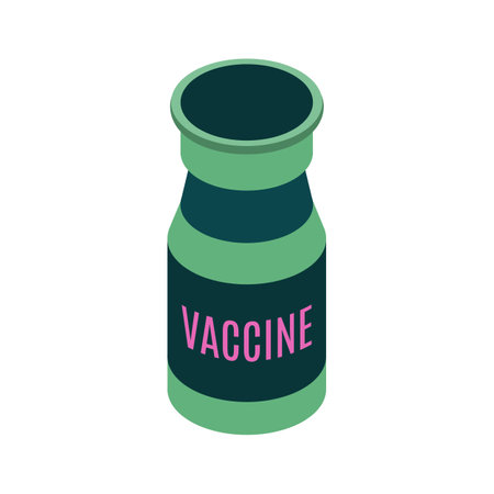 Isometric vaccine icon.Isometric medical vector illustration isolated on white background.のイラスト素材