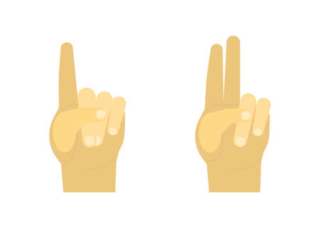 Vector flat illustration.Isolated hands on a white background.のイラスト素材