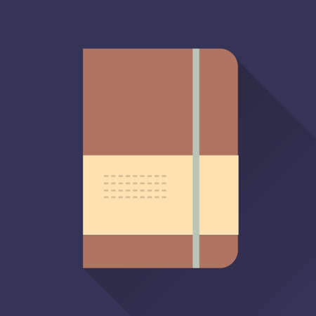 Vector illustration of note book icon with long shadowのイラスト素材
