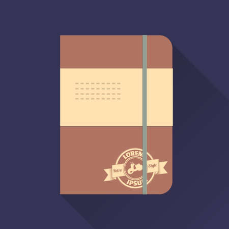 Closed notebook with bookmark, isolated on whiteのイラスト素材
