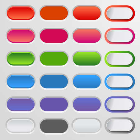Set of colored web buttons. Colorful collection of buttons for your website and web designのイラスト素材