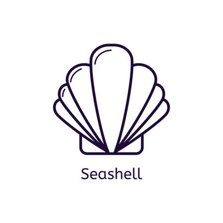 Vector icon of seashell on a white background.のイラスト素材