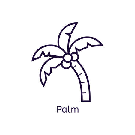 Vector Palm icon on a white background. Thin line icon for web site, visit card, poster, banner etc.のイラスト素材