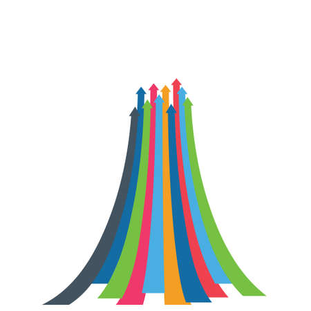 Colorful  presentation of a design for  Arrows of growth.のイラスト素材