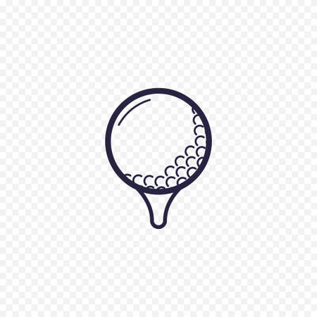 Golf ball simple line icon. Golfing thin linear signs. Outline sport game simple concept for websites, infographic, mobile applications.のイラスト素材