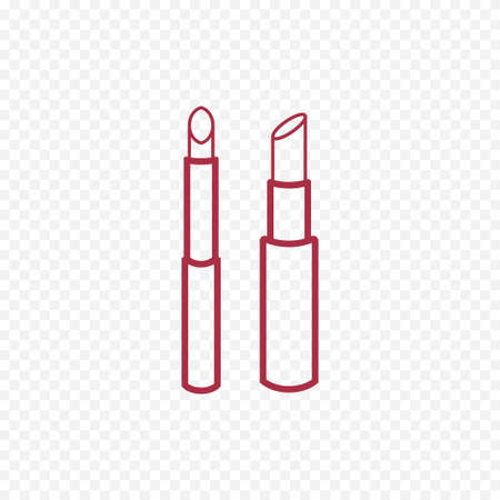 Vector cosmetic lipstick line icon.のイラスト素材