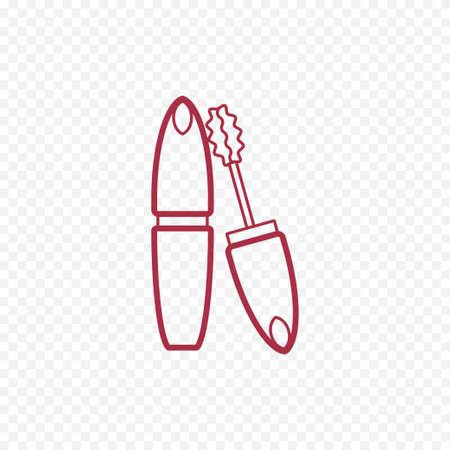 Vector cosmetic mascara thin line icon.のイラスト素材