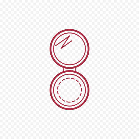 Open open compact powder thin line icon. Simple make up powder mirror icon illustration isolated outline.のイラスト素材