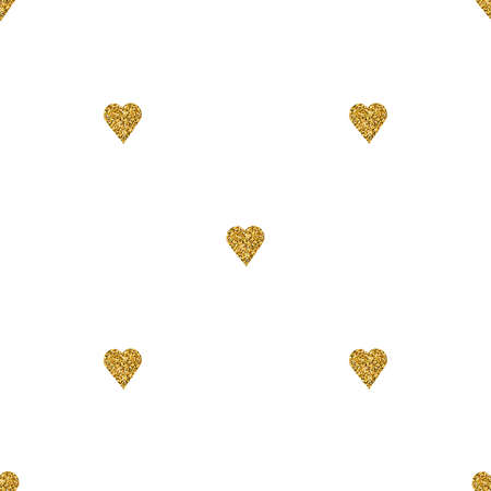 Gold heart seamless pattern on white backgroungのイラスト素材