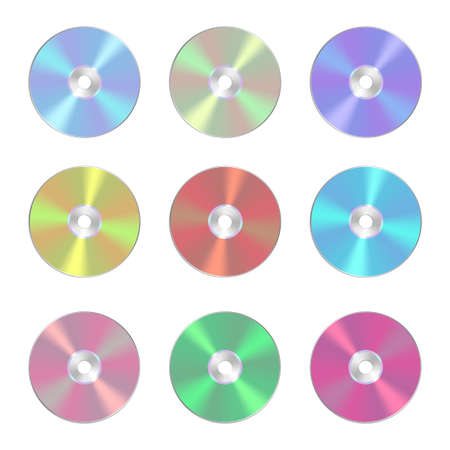 Cd, dvd isolated vector icon. Compact disc realistic signのイラスト素材