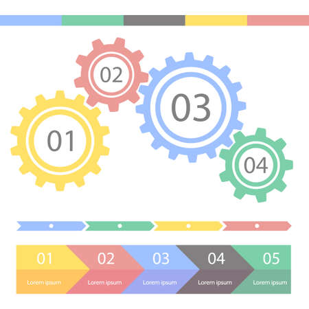 Progress statistic concept. Infographic vector template for presentation. Timeline statistical chart. Business flow process steps.のイラスト素材