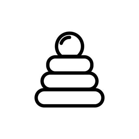 Baby pyramid toy thin line icon. Outline symbol kid game for the design of children's webstie and mobile applications. Outline stroke pictogram.の写真素材