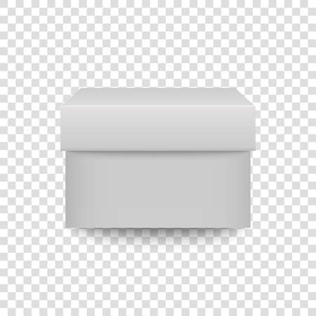 White square box isolated on transparent background. 3D realistic container.のイラスト素材