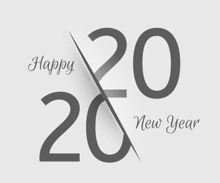 Happy new year 2020 logo. Calendar number greeting card.