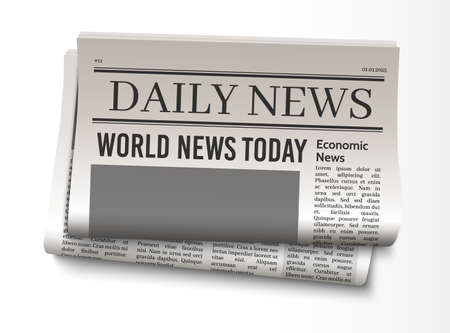 Newspaper pages template. News paper headline vector mockup. Tabloid journal simple background. Newsprint modern styleのイラスト素材
