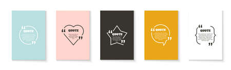 Talk bubble quotation frame. Quote card creative template. Vector graphic desing element. Message...